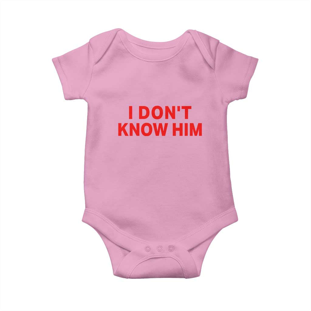 Funny Couple Matching Baby Onesie I Don't Know Him Couples She's My Soulmate TS10 Light Pink Print Your Wear