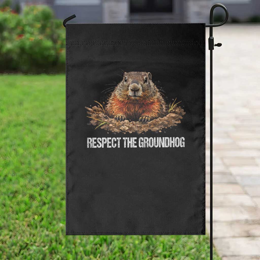 Respect The Groundhog Garden Flag Funny Woodchuck TS10 Print Your Wear