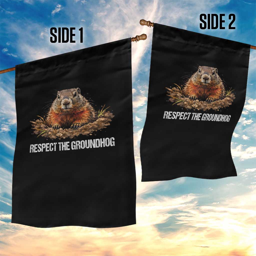 Respect The Groundhog Garden Flag Funny Woodchuck TS10 Print Your Wear