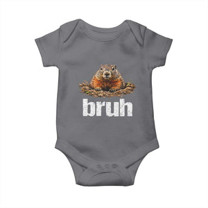 Funny Groundhog Baby Onesie Ground Hog Meme Lover Bruh Groundhog Day TS10 Charcoal Print Your Wear
