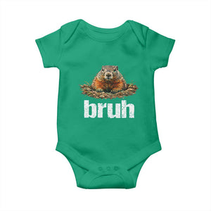Funny Groundhog Baby Onesie Ground Hog Meme Lover Bruh Groundhog Day TS10 Irish Green Print Your Wear