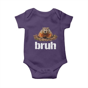 Funny Groundhog Baby Onesie Ground Hog Meme Lover Bruh Groundhog Day TS10 Purple Print Your Wear