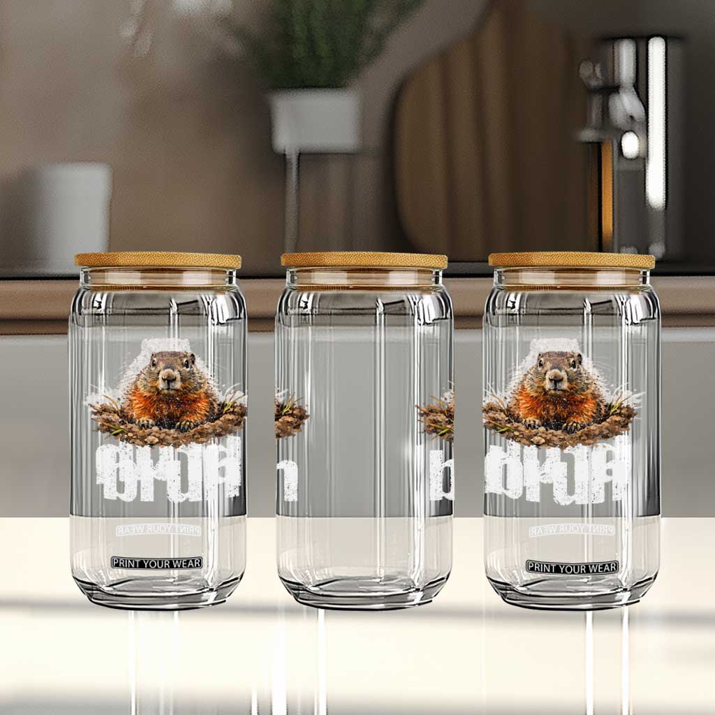 Funny Groundhog Glass Can Ground Hog Meme Lover Bruh Groundhog Day TS10 Print Your Wear