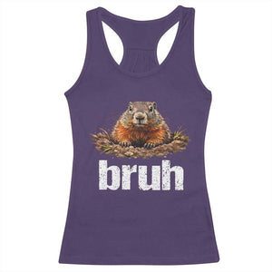 Funny Groundhog Racerback Tank Top Ground Hog Meme Lover Bruh Groundhog Day TS10 Purple Print Your Wear