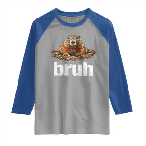 Funny Groundhog Raglan Shirt Ground Hog Meme Lover Bruh Groundhog Day TS10 Sport Gray Royal Print Your Wear
