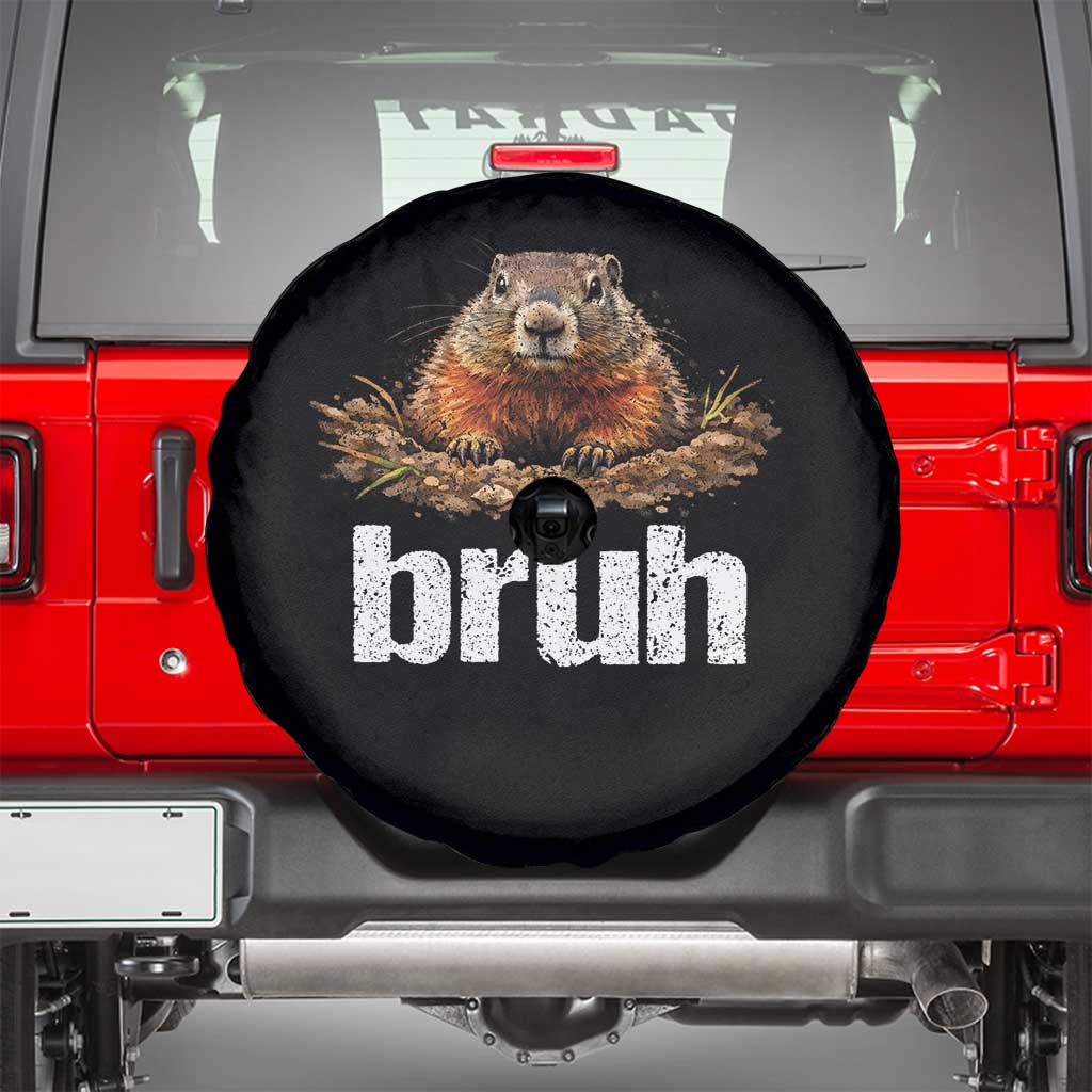Funny Groundhog Spare Tire Cover Ground Hog Meme Lover Bruh Groundhog Day TS10 Black Print Your Wear