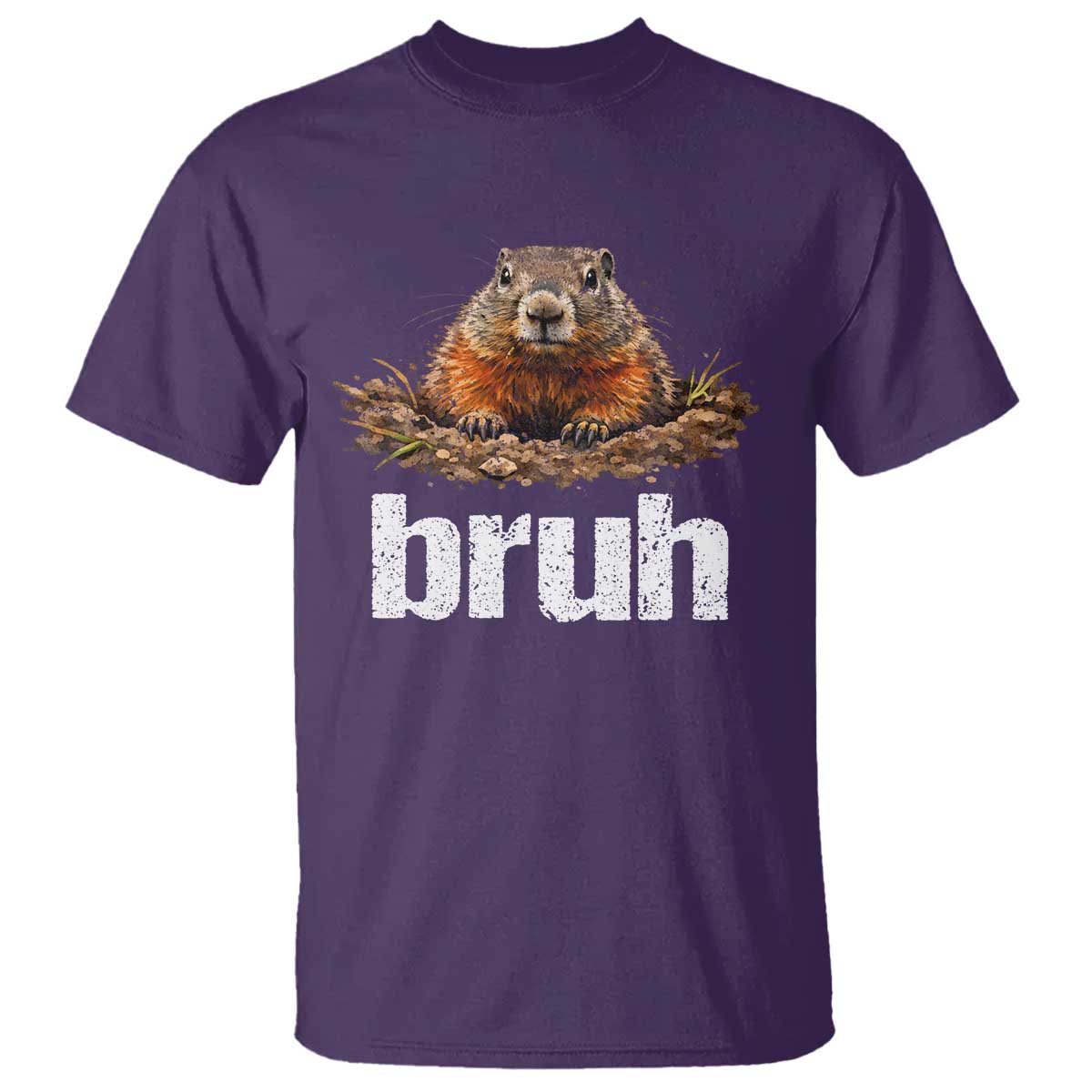 Funny Groundhog T Shirt - Ground Hog Meme Lover Bruh Groundhog Day Humor Tee TS10 Purple Print Your Wear