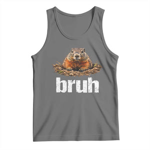 Funny Groundhog Tank Top Ground Hog Meme Lover Bruh Groundhog Day TS10 Black Heather Print Your Wear