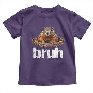 Funny Groundhog Toddler T Shirt Ground Hog Meme Lover Bruh Groundhog Day TS10 Purple Print Your Wear