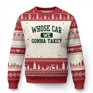Whose Car We Gonna Take Meme Ugly Christmas Sweater TS10 Beige Red Print Your Wear