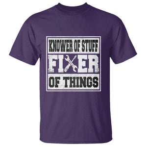 Knower Of Stuff Fixer Of Things T Shirt Funny Handyman Dad Husband Fathers Day Gift TS10 Purple Print Your Wear