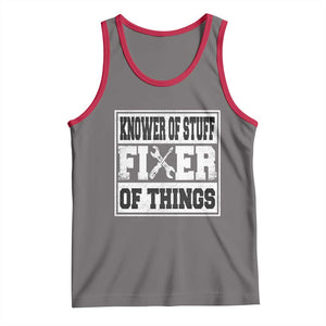 Knower Of Stuff Fixer Of Things Tank Top Funny Handyman Dad Husband Fathers Day Gift TS10 Deep Heather Red Print Your Wear