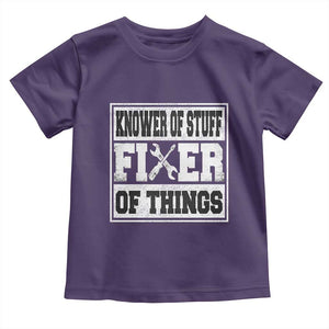 Knower Of Stuff Fixer Of Things Toddler T Shirt Funny Handyman Dad Husband Fathers Day Gift TS10 Purple Print Your Wear