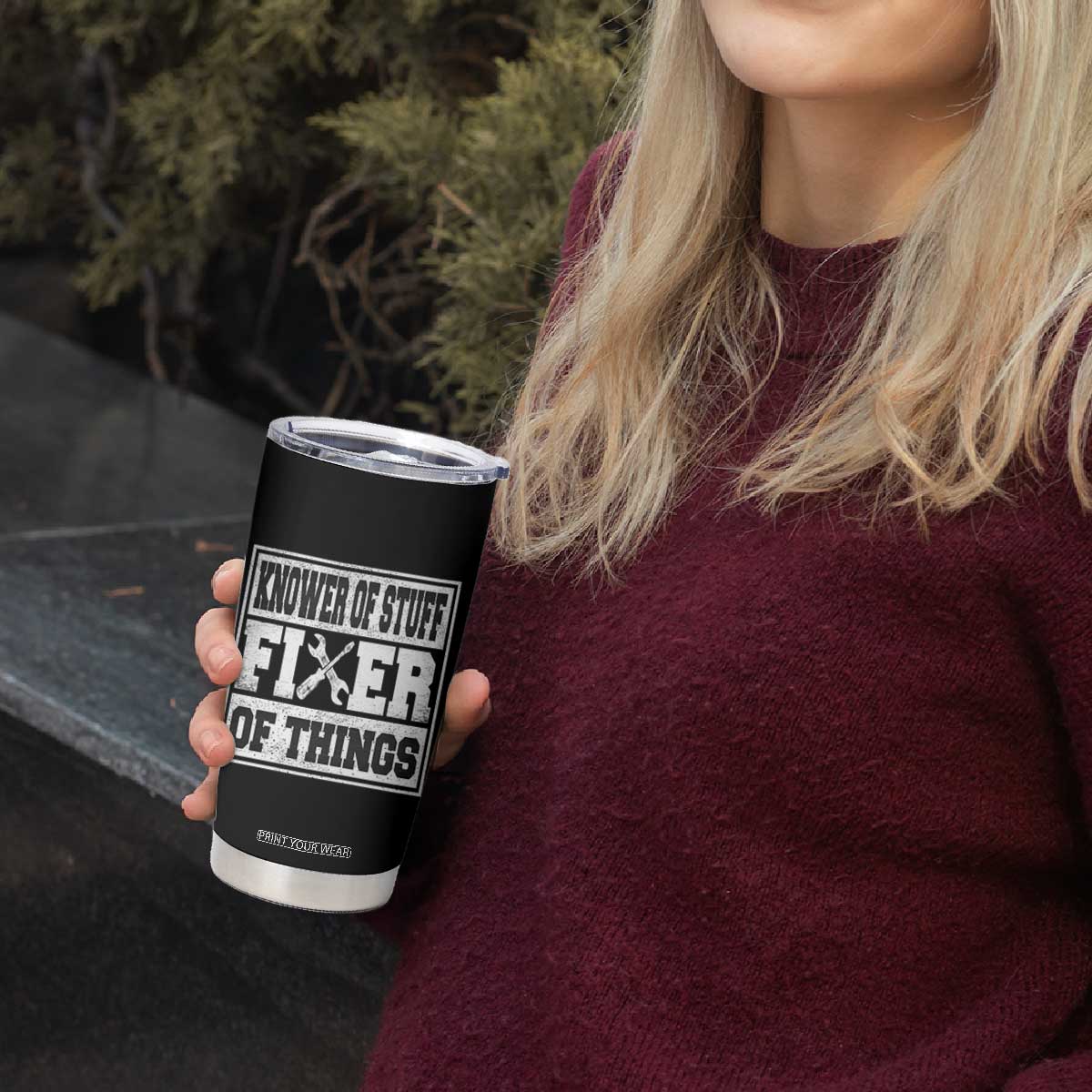 Knower Of Stuff Fixer Of Things Tumbler Cup Funny Handyman Dad Husband Fathers Day Gift TS10 Print Your Wear