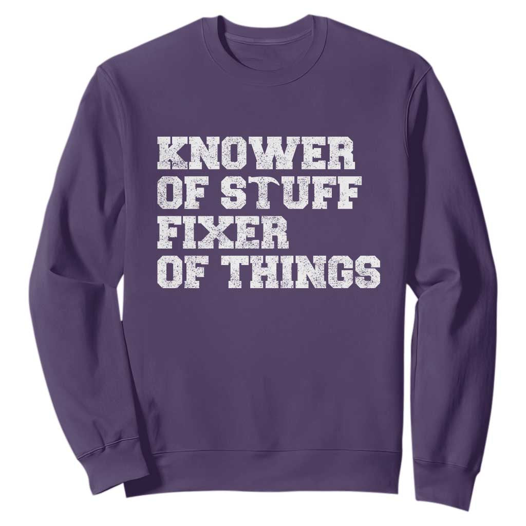 Funny Knower Of Stuff Fixer Of Things Sweatshirt Mechanic Engineer Garage TS10 Purple Print Your Wear