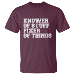 Funny Knower Of Stuff Fixer Of Things T Shirt Mechanic Engineer Garage TS10 Maroon Print Your Wear