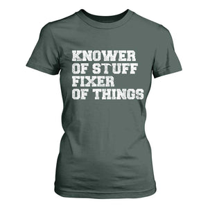 Funny Knower Of Stuff Fixer Of Things T Shirt For Women Mechanic Engineer Garage TS10 Dark Forest Green Print Your Wear