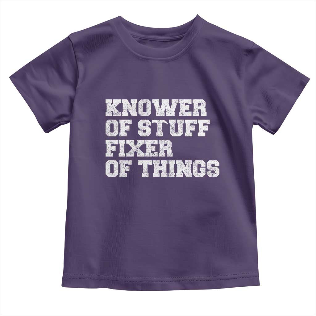 Funny Knower Of Stuff Fixer Of Things Toddler T Shirt Mechanic Engineer Garage TS10 Purple Print Your Wear