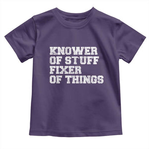 Funny Knower Of Stuff Fixer Of Things Toddler T Shirt Mechanic Engineer Garage TS10 Purple Print Your Wear