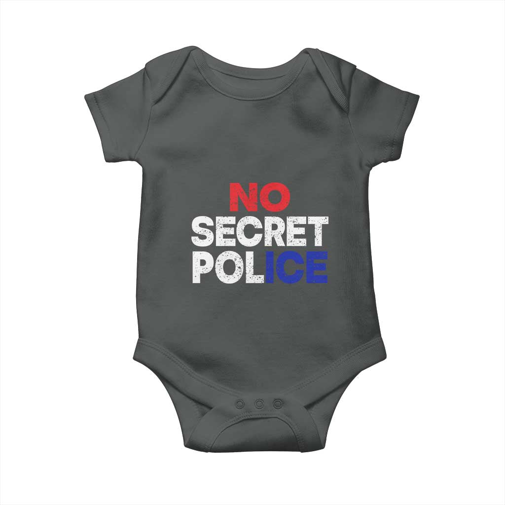 Subtle Abolish Ice Baby Onesie No Secret Police TS10 Dark Heather Print Your Wear