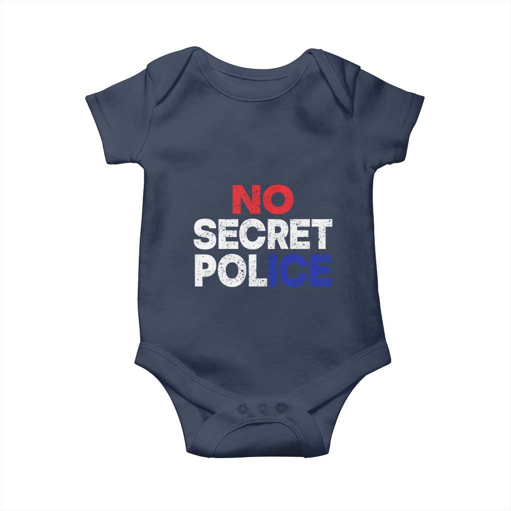 Subtle Abolish Ice Baby Onesie No Secret Police TS10 Navy Print Your Wear
