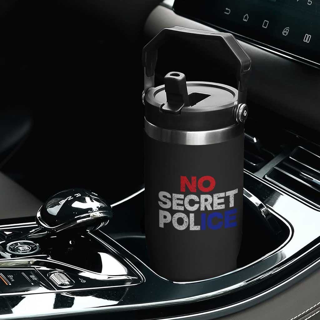 Subtle Abolish Ice Flip Straw Tumbler No Secret Police TS10 Print Your Wear