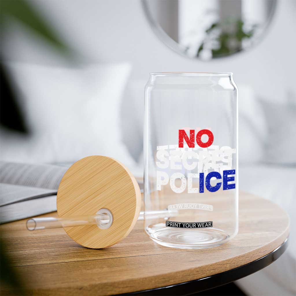 Subtle Abolish Ice Glass Can No Secret Police TS10 Print Your Wear