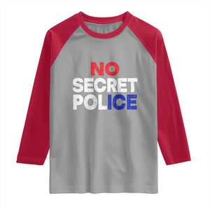 Subtle Abolish Ice Raglan Shirt No Secret Police TS10 Sport Gray Red Print Your Wear