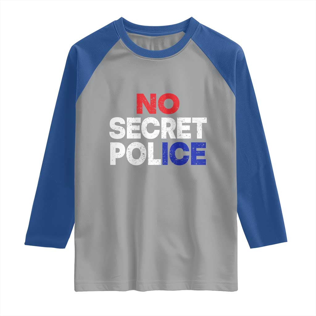 Subtle Abolish Ice Raglan Shirt No Secret Police TS10 Sport Gray Royal Print Your Wear