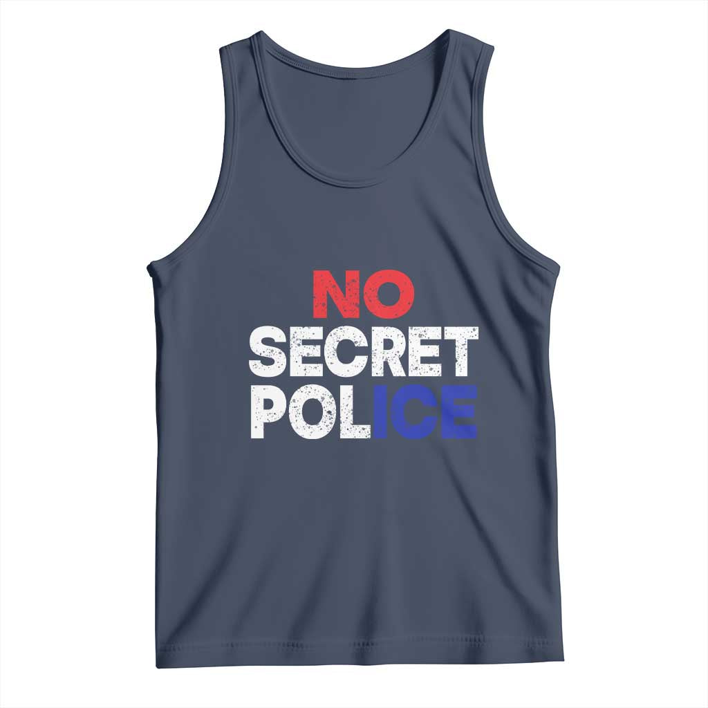 Subtle Abolish Ice Tank Top No Secret Police TS10 Navy Print Your Wear