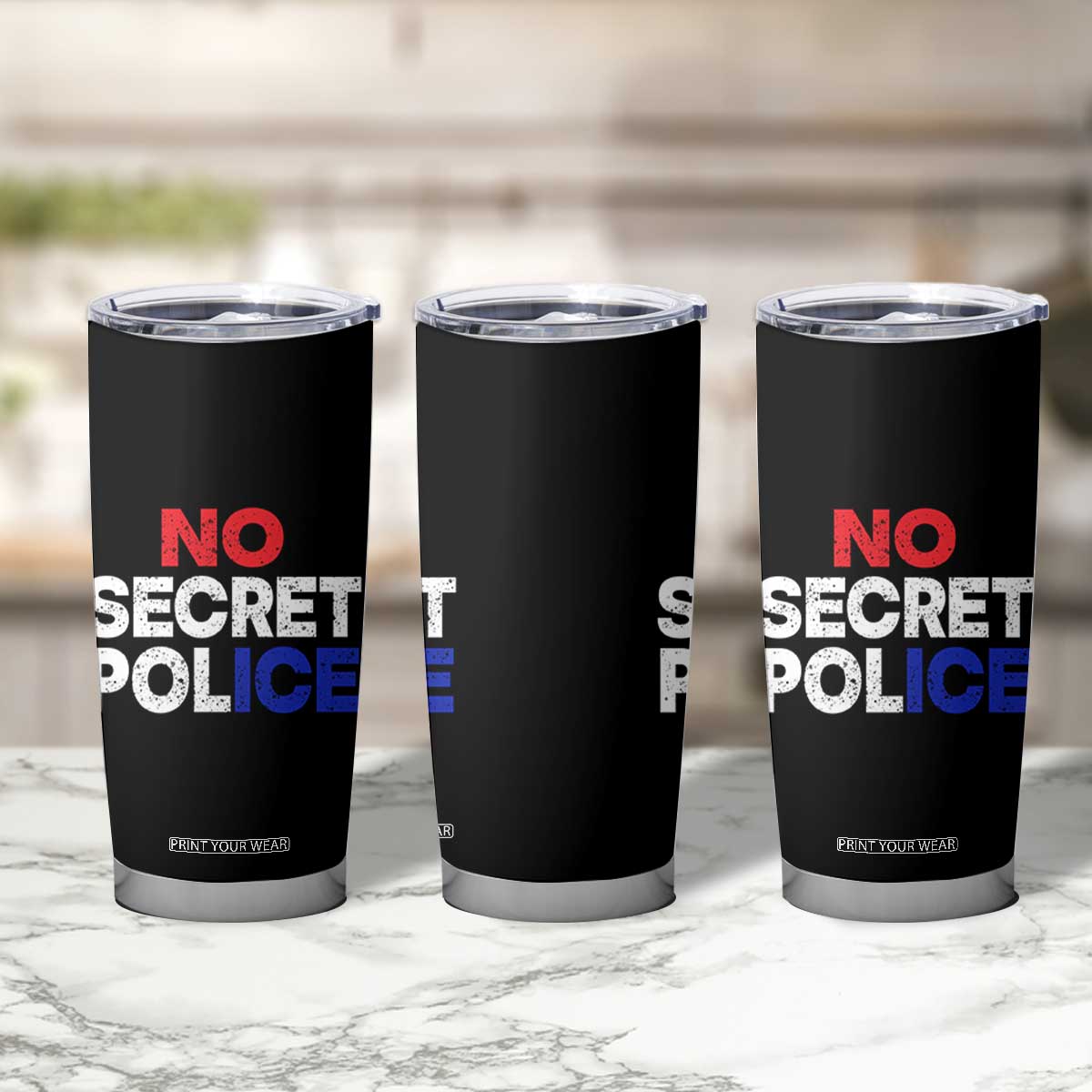 Subtle Abolish Ice Tumbler Cup No Secret Police TS10 Print Your Wear