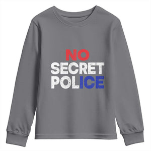Subtle Abolish Ice Youth Sweatshirt No Secret Police TS10 Charcoal Print Your Wear