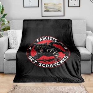 Vintage Black Cat Against Fascists Throw Blanket TS10 Print Your Wear