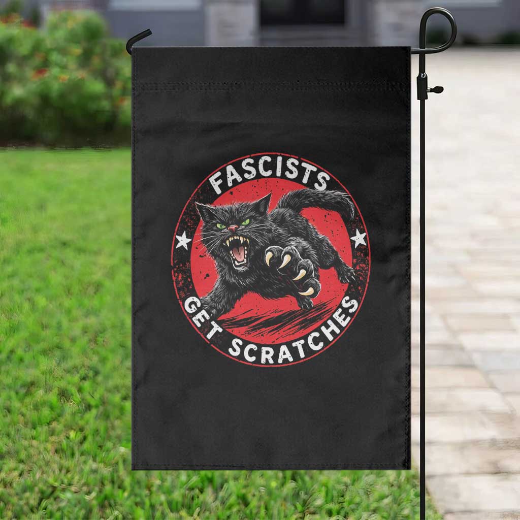Vintage Black Cat Against Fascists Garden Flag TS10 Print Your Wear