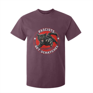 Vintage Black Cat Against Fascists T Shirt For Kid TS10 Maroon Print Your Wear