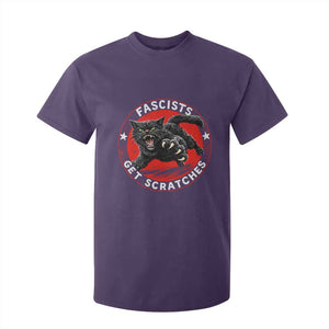 Vintage Black Cat Against Fascists T Shirt For Kid TS10 Purple Print Your Wear