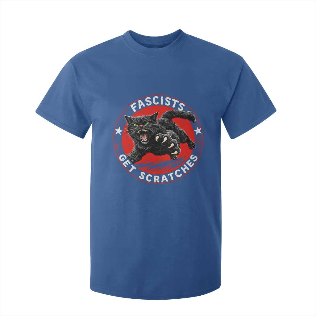 Vintage Black Cat Against Fascists T Shirt For Kid TS10 Royal Blue Print Your Wear