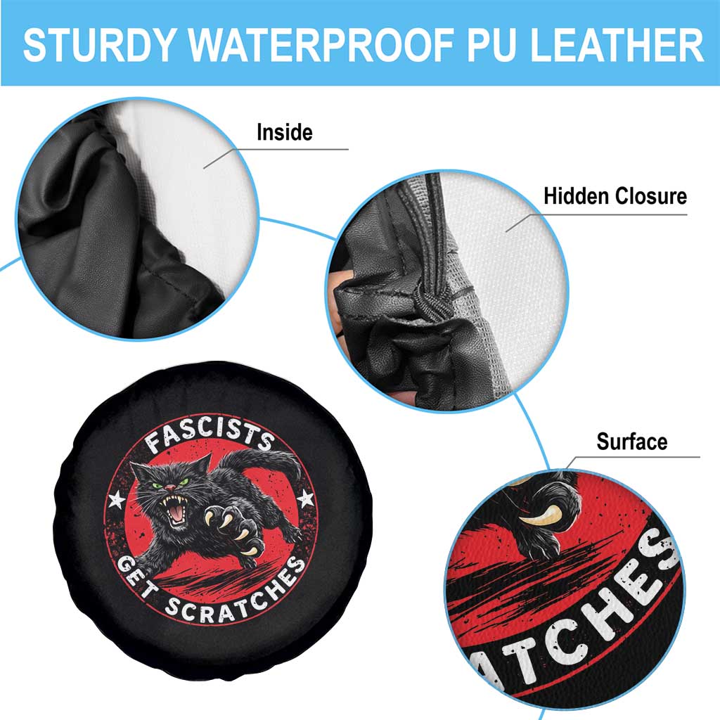 Vintage Black Cat Against Fascists Spare Tire Cover TS10 Print Your Wear