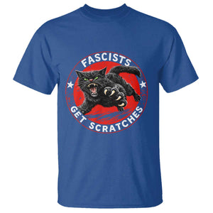 Vintage Black Cat Against Fascists T Shirt TS10 Royal Blue Print Your Wear