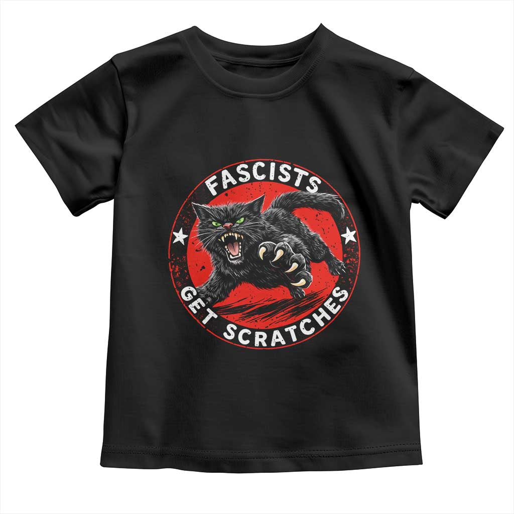 Vintage Black Cat Against Fascists Toddler T Shirt TS10 Black Print Your Wear