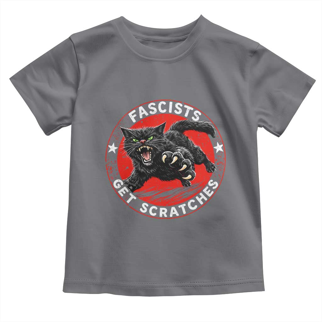 Vintage Black Cat Against Fascists Toddler T Shirt TS10 Charcoal Print Your Wear