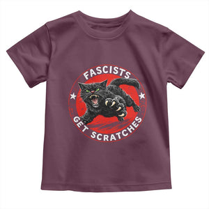 Vintage Black Cat Against Fascists Toddler T Shirt TS10 Maroon Print Your Wear