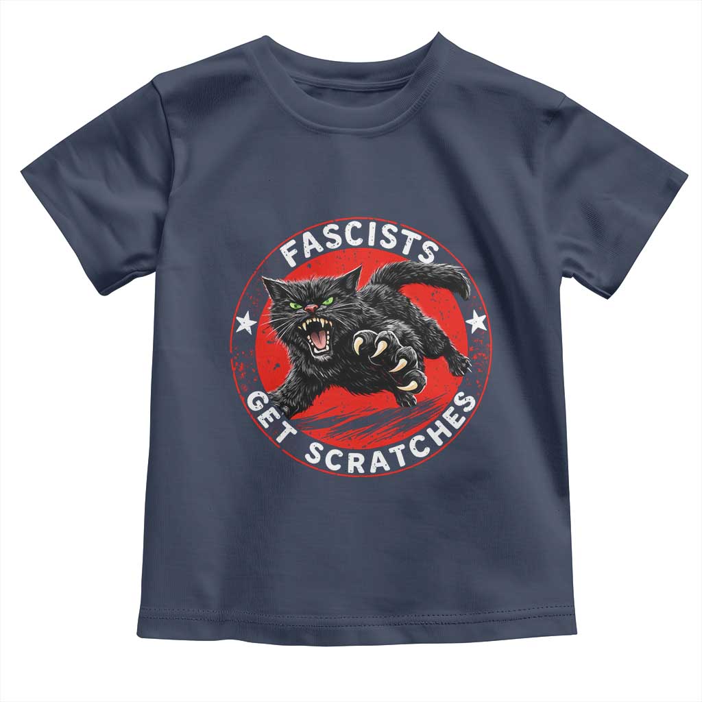 Vintage Black Cat Against Fascists Toddler T Shirt TS10 Navy Print Your Wear