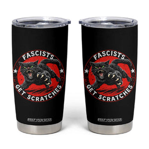 Vintage Black Cat Against Fascists Tumbler Cup TS10 Black Print Your Wear
