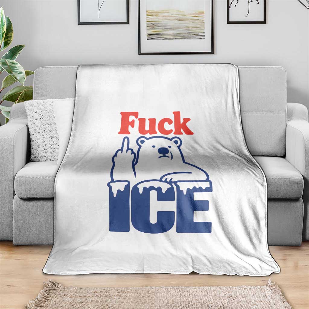 Fck Ice Throw Blanket Get The Fck Out Of Minneapolis Polar Bear TS10 Print Your Wear