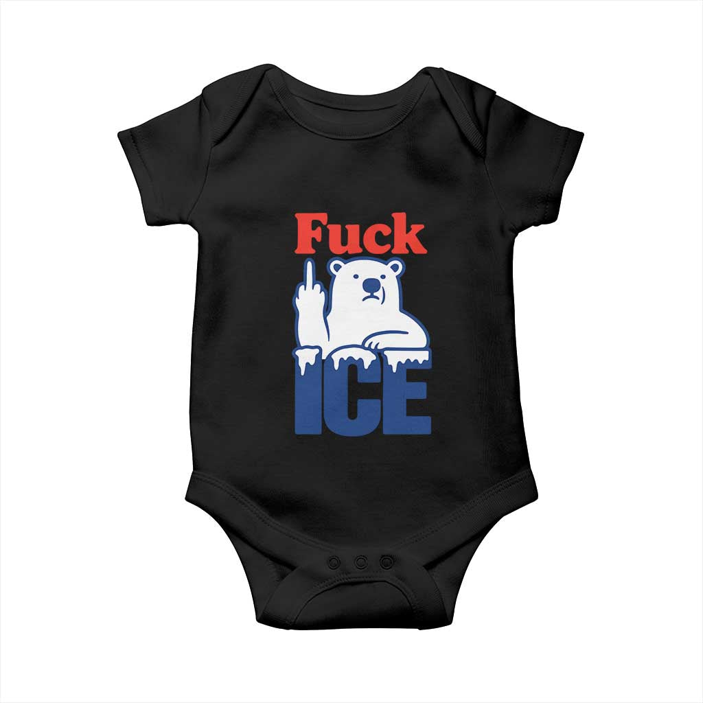 Fck Ice Baby Onesie Get The Fck Out Of Minneapolis Polar Bear TS10 Black Print Your Wear