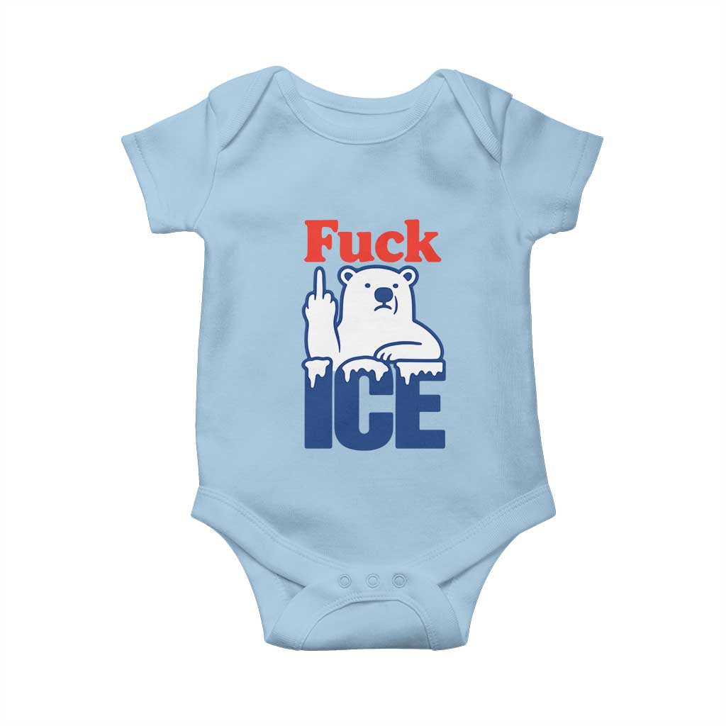 Fck Ice Baby Onesie Get The Fck Out Of Minneapolis Polar Bear TS10 Light Blue Print Your Wear