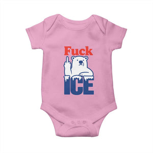 Fck Ice Baby Onesie Get The Fck Out Of Minneapolis Polar Bear TS10 Light Pink Print Your Wear