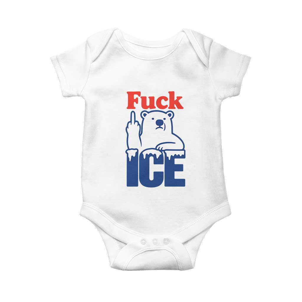 Fck Ice Baby Onesie Get The Fck Out Of Minneapolis Polar Bear TS10 White Print Your Wear