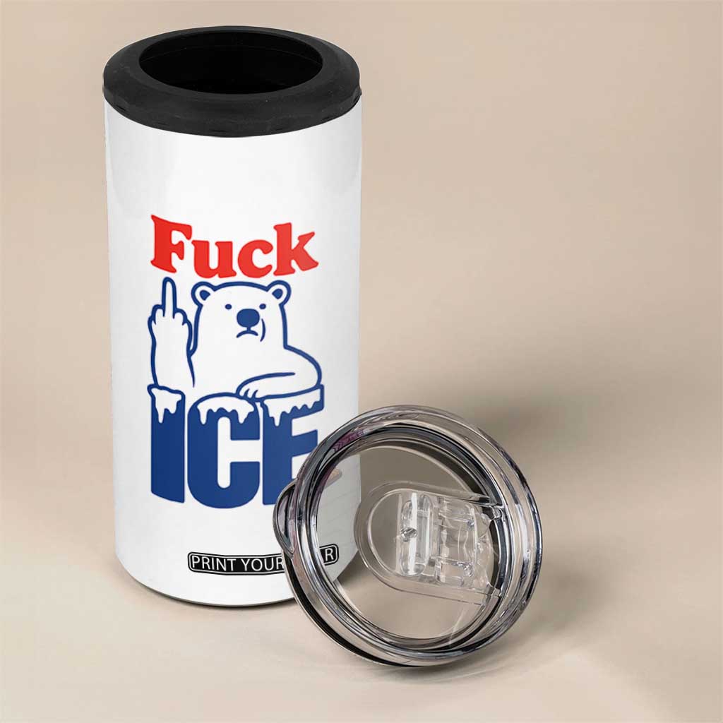 Fck Ice 4 in 1 Can Cooler Tumbler Get The Fck Out Of Minneapolis Polar Bear TS10 Print Your Wear
